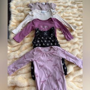 Baby Girl Clothes Bundle 9M Carter’s Neutral Pink Ribbed Outfits 5 Piece Set
